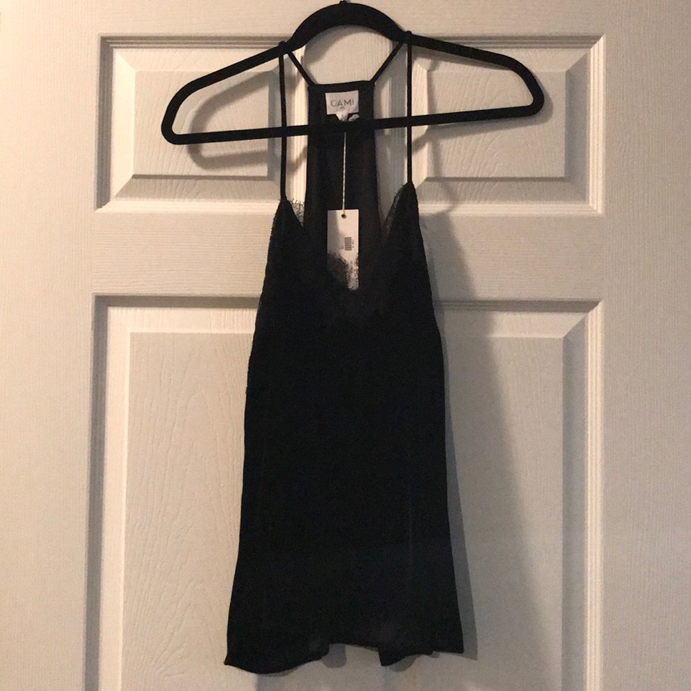 BRAND NEW WITH TAGS Cami Black Velvet Top
